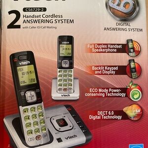 Black and Silver Cordless Phone System